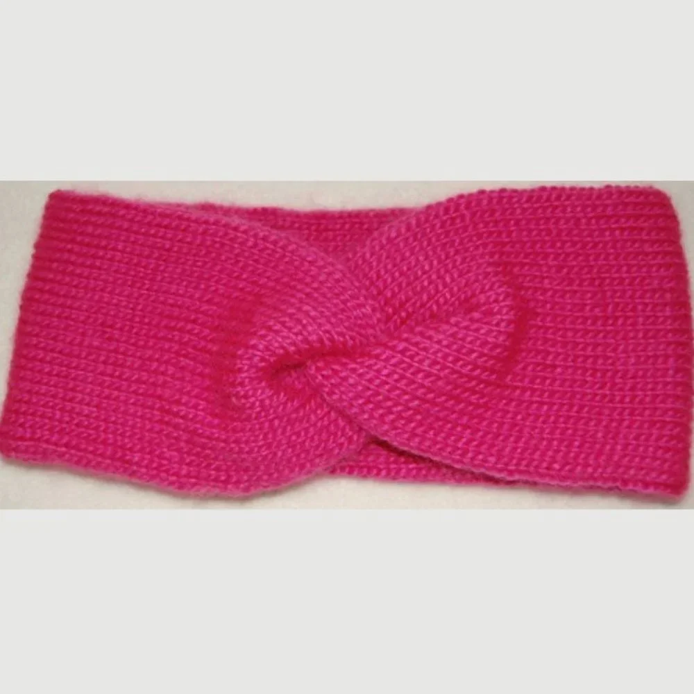 NEW Handmade Hot Pink Twist Headband, Double-Layer